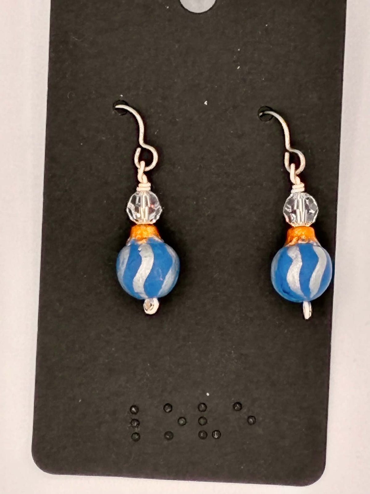 Blue Christmas Ornament Earrings