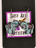 Blue Elephant Earrings