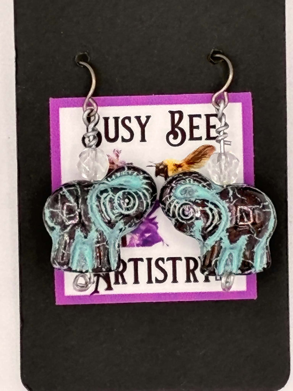 Blue Elephant Earrings