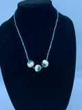 Blue and Beige Kazuri Necklace