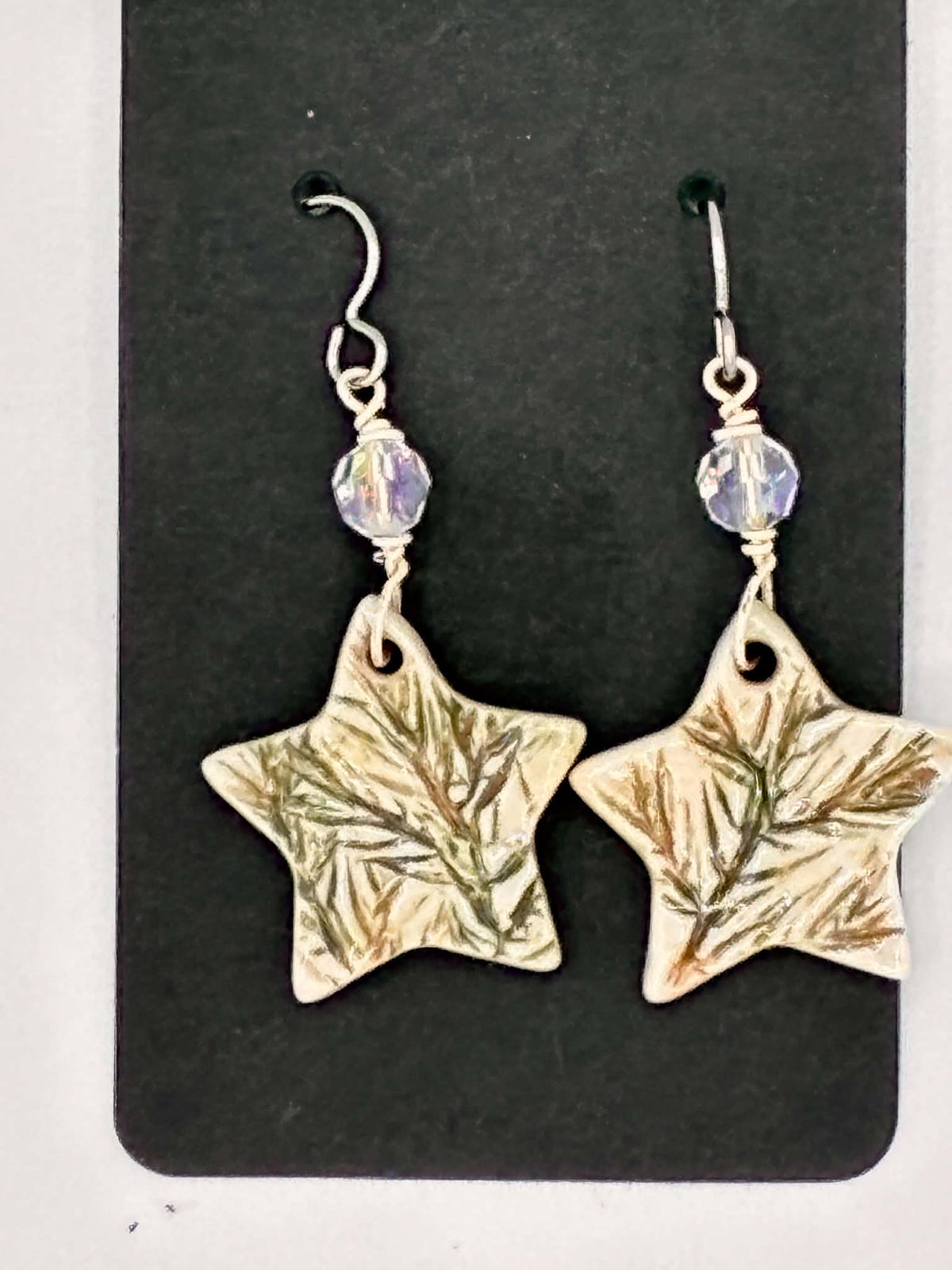 Ceramic Pine Star Earrings