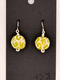 Chartreuse Kazuri Bead Earrings