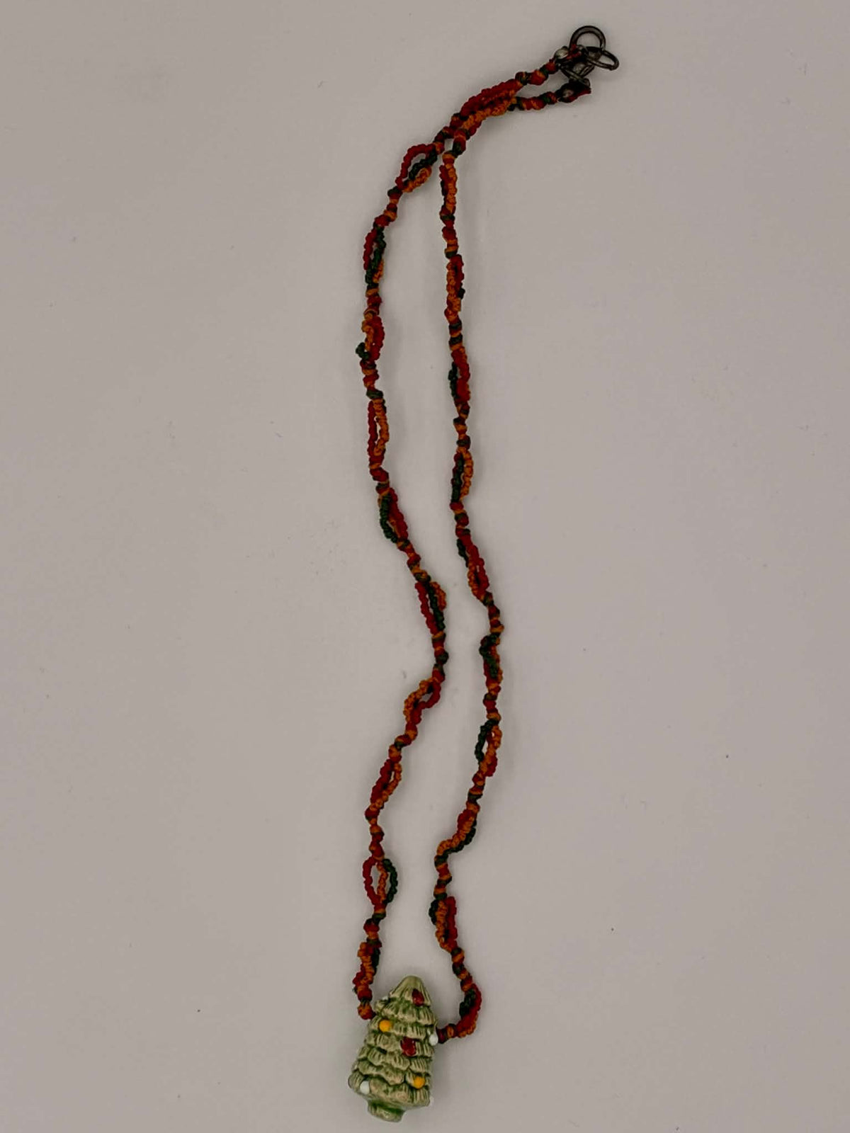 Hand Knotted Christmas Tree Necklace