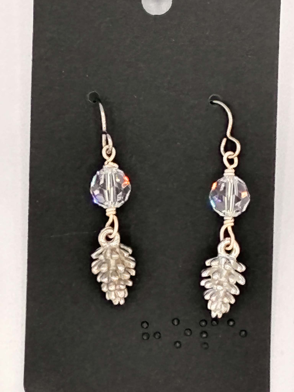 Clear Pinecone Earrings