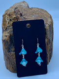 Double Blue Flower Earrings