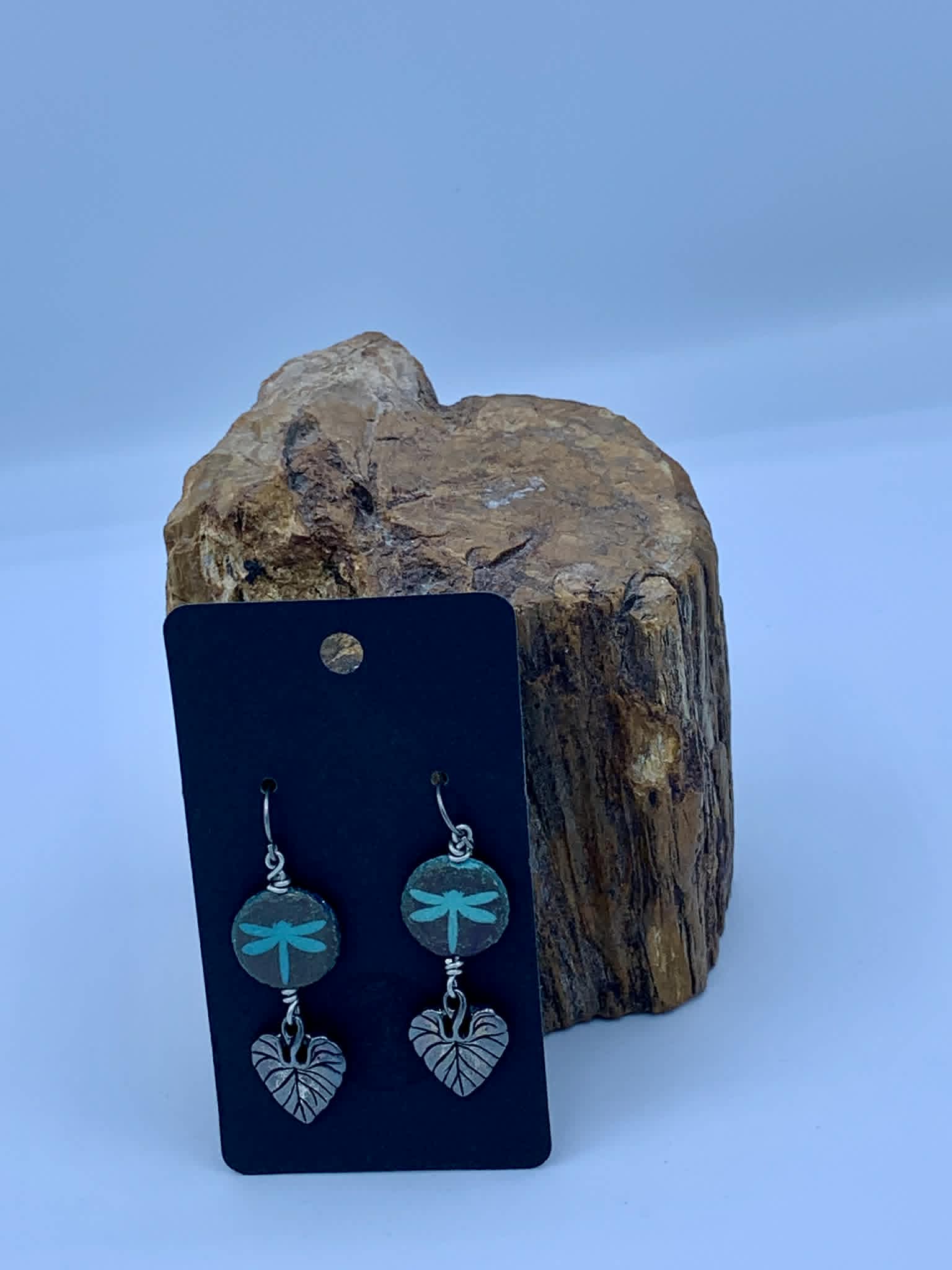 Dragonfly and Leaf Earrings