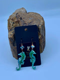 Enameled Seahorse Earrings