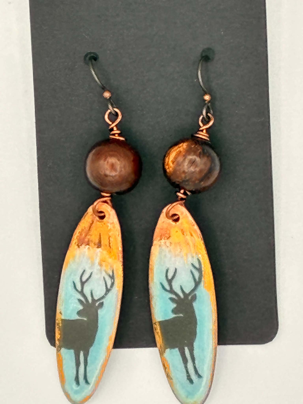 Enamel Deer Earrings