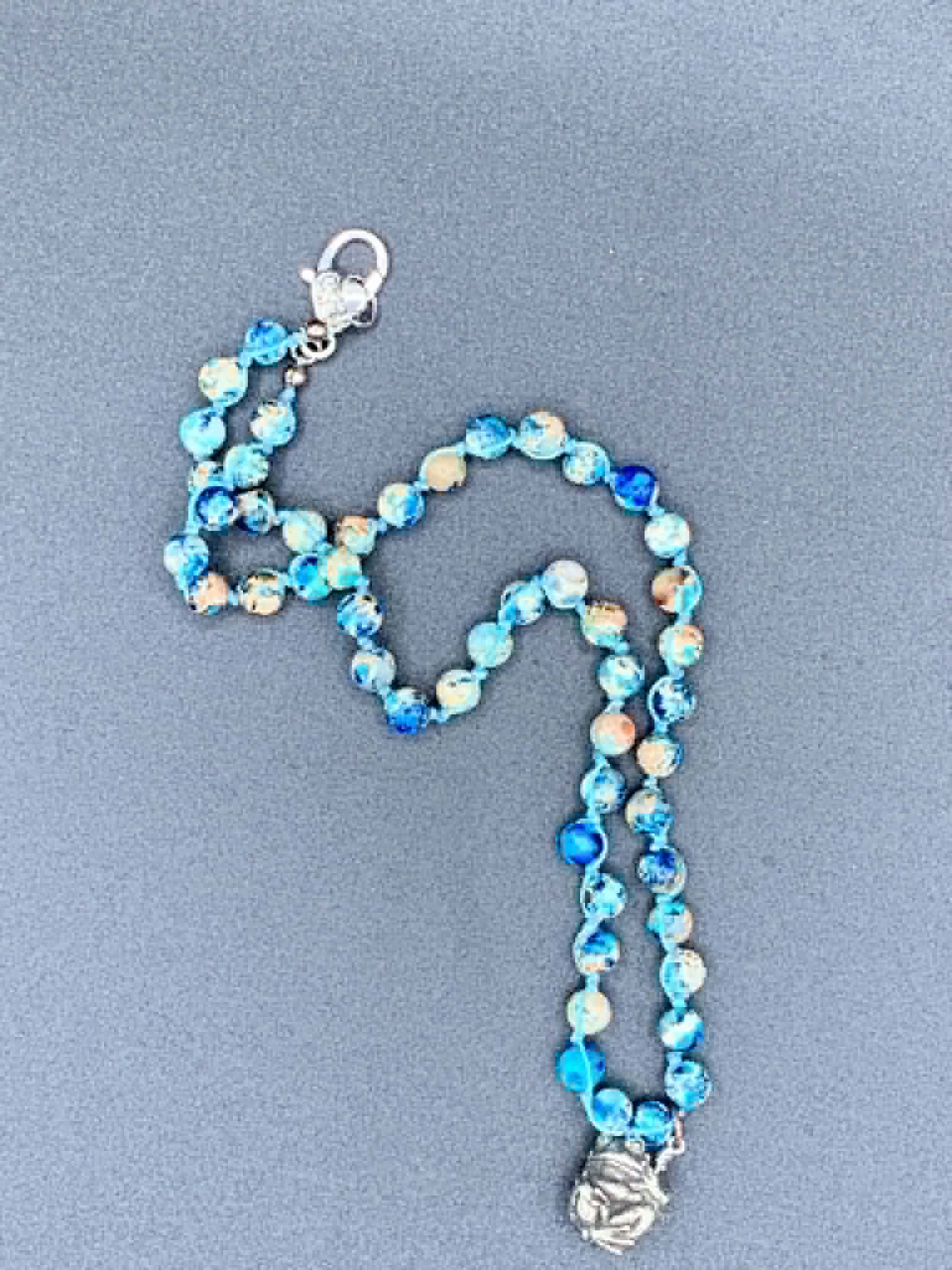 Blue Jasper Frog Necklace