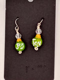 Joy Christmas Ornament Earrings