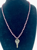 Garnet Key Necklace