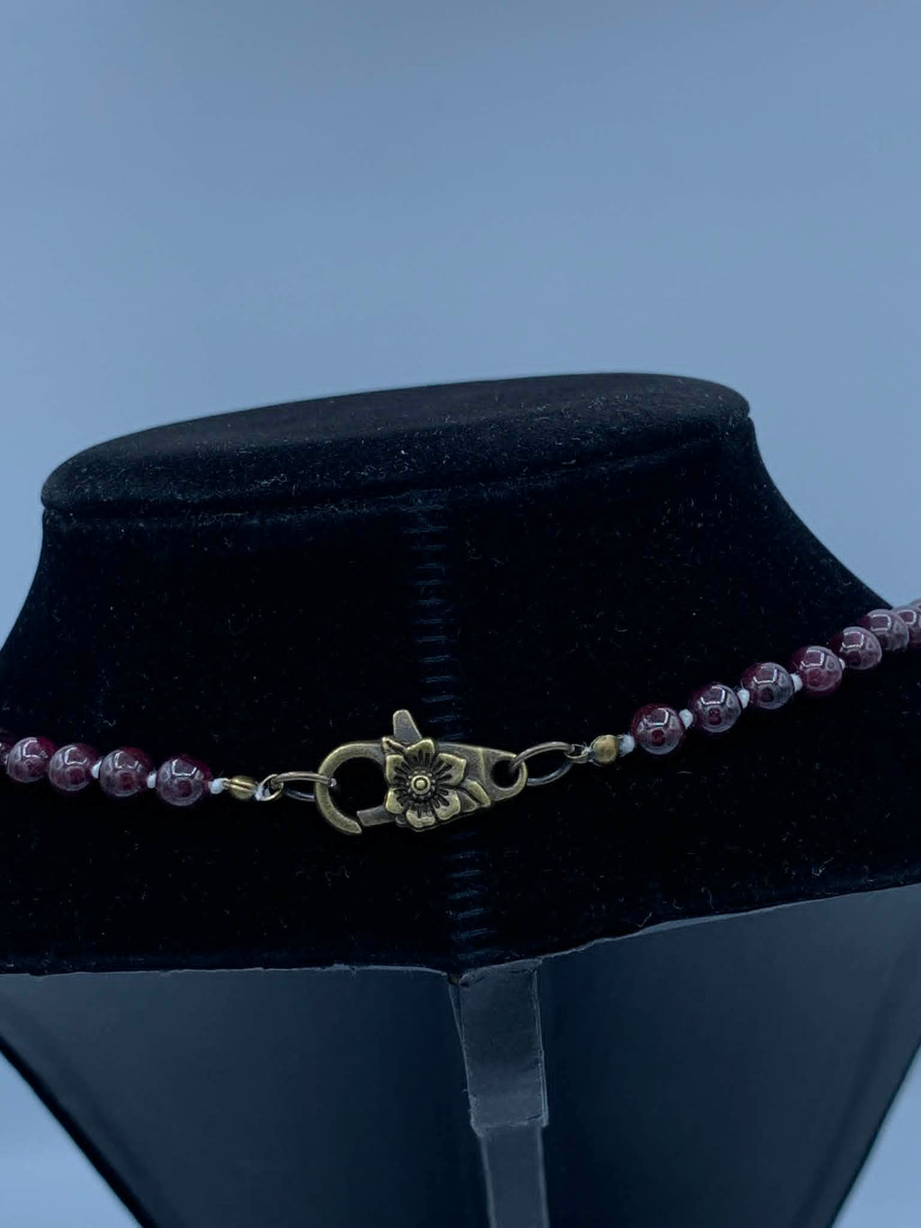 Garnet Key Necklace