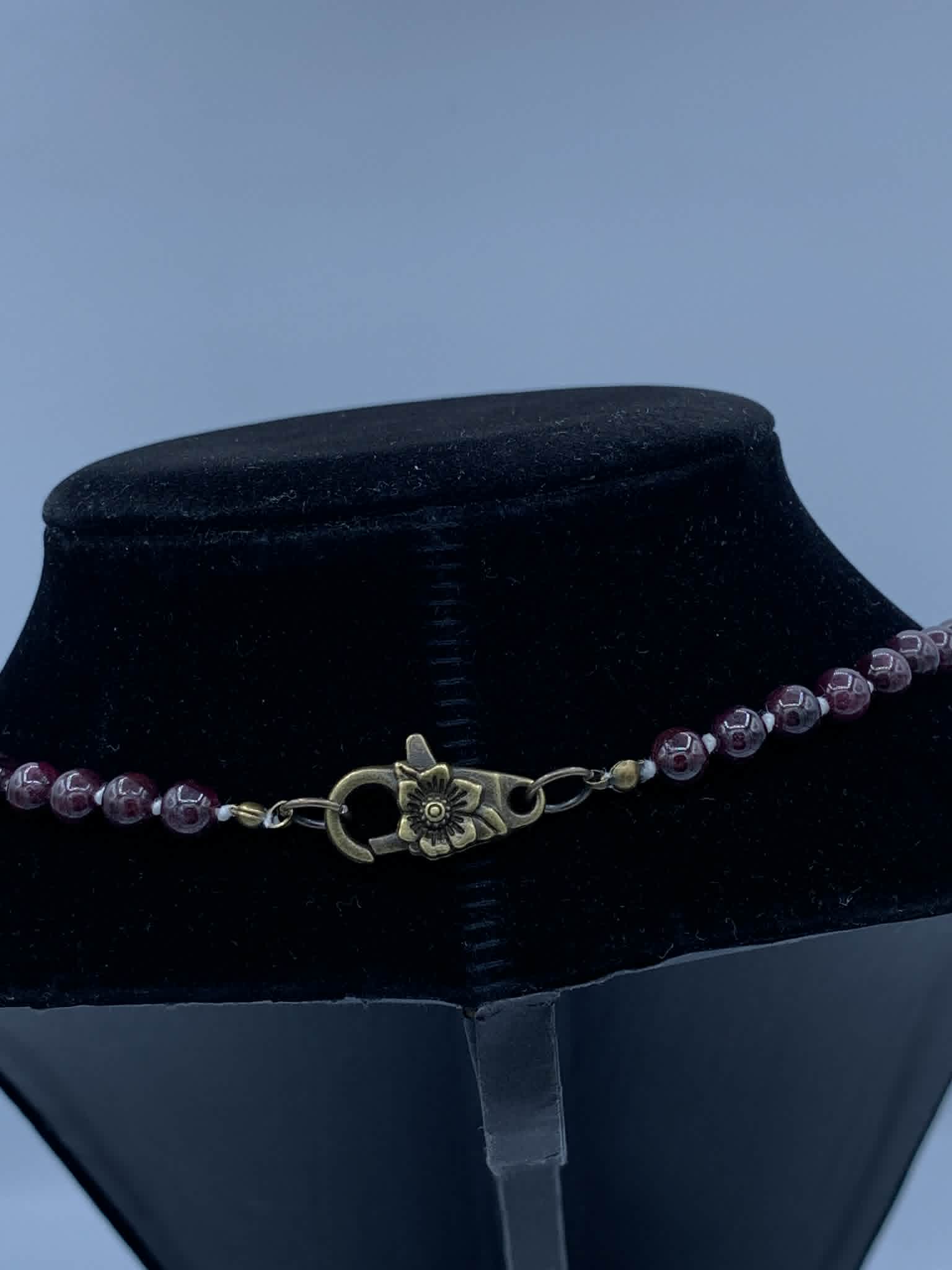 Garnet Key Necklace