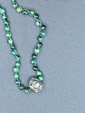 Moss Agate Frog Necklace