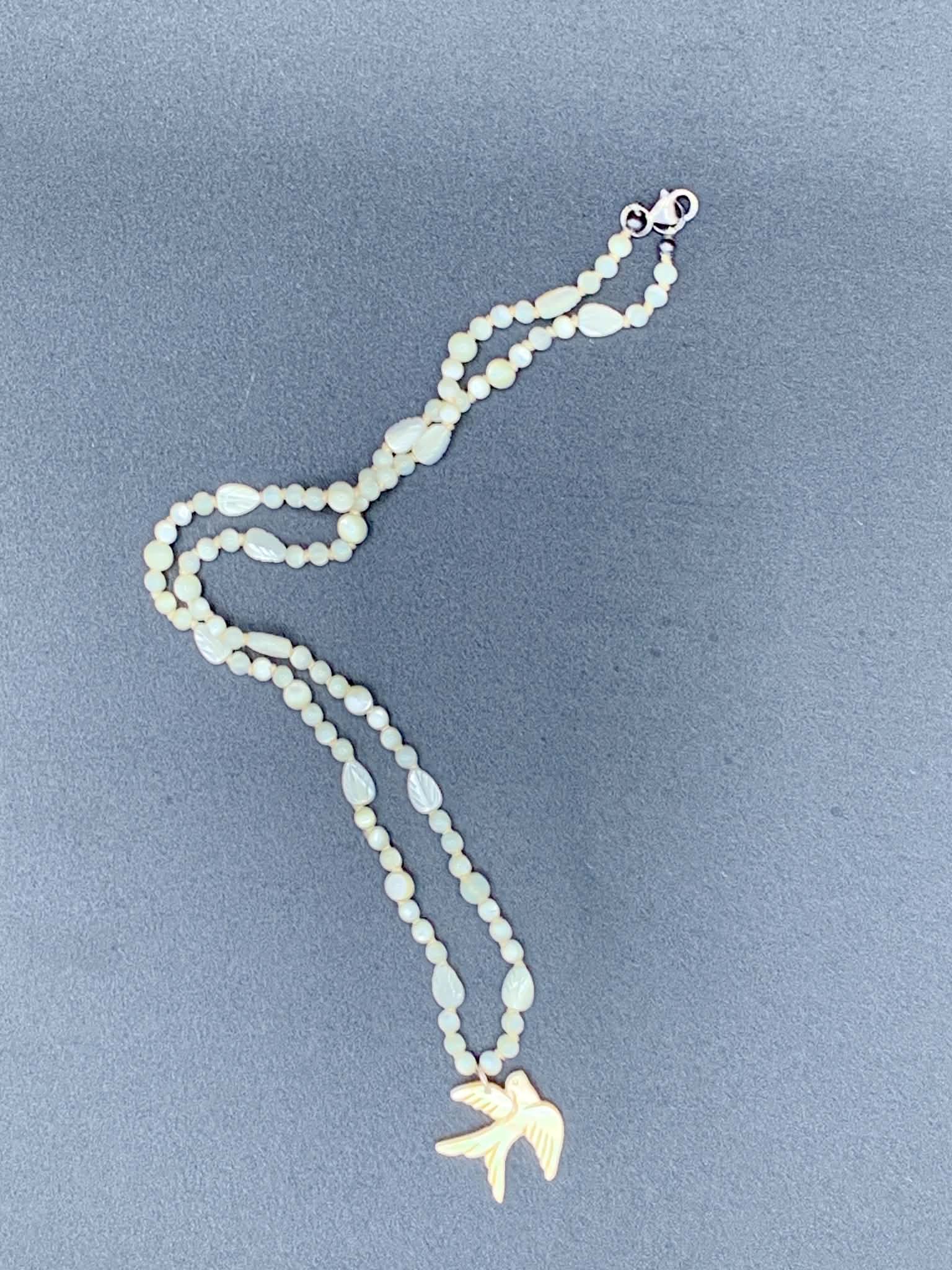 Mother Of Pearl Dove Necklace #3
