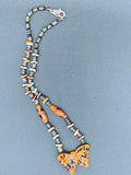 Orange Butterfly Necklace