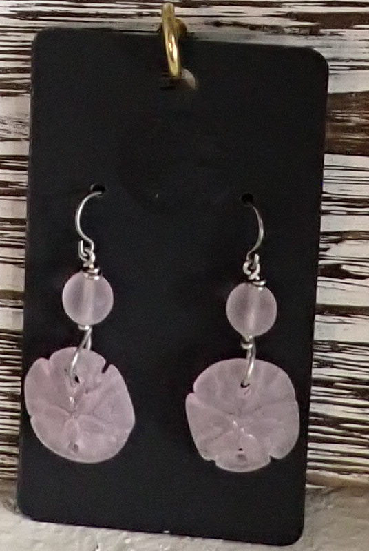 Pink Sand Dollar Earrings