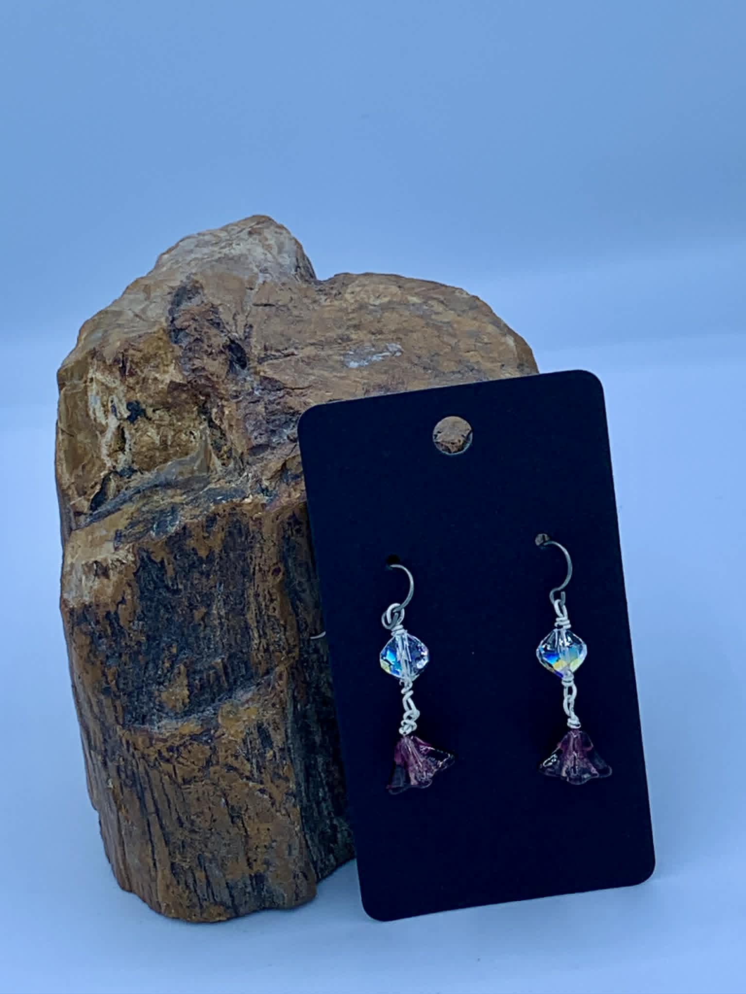 Purple Flower Earrings