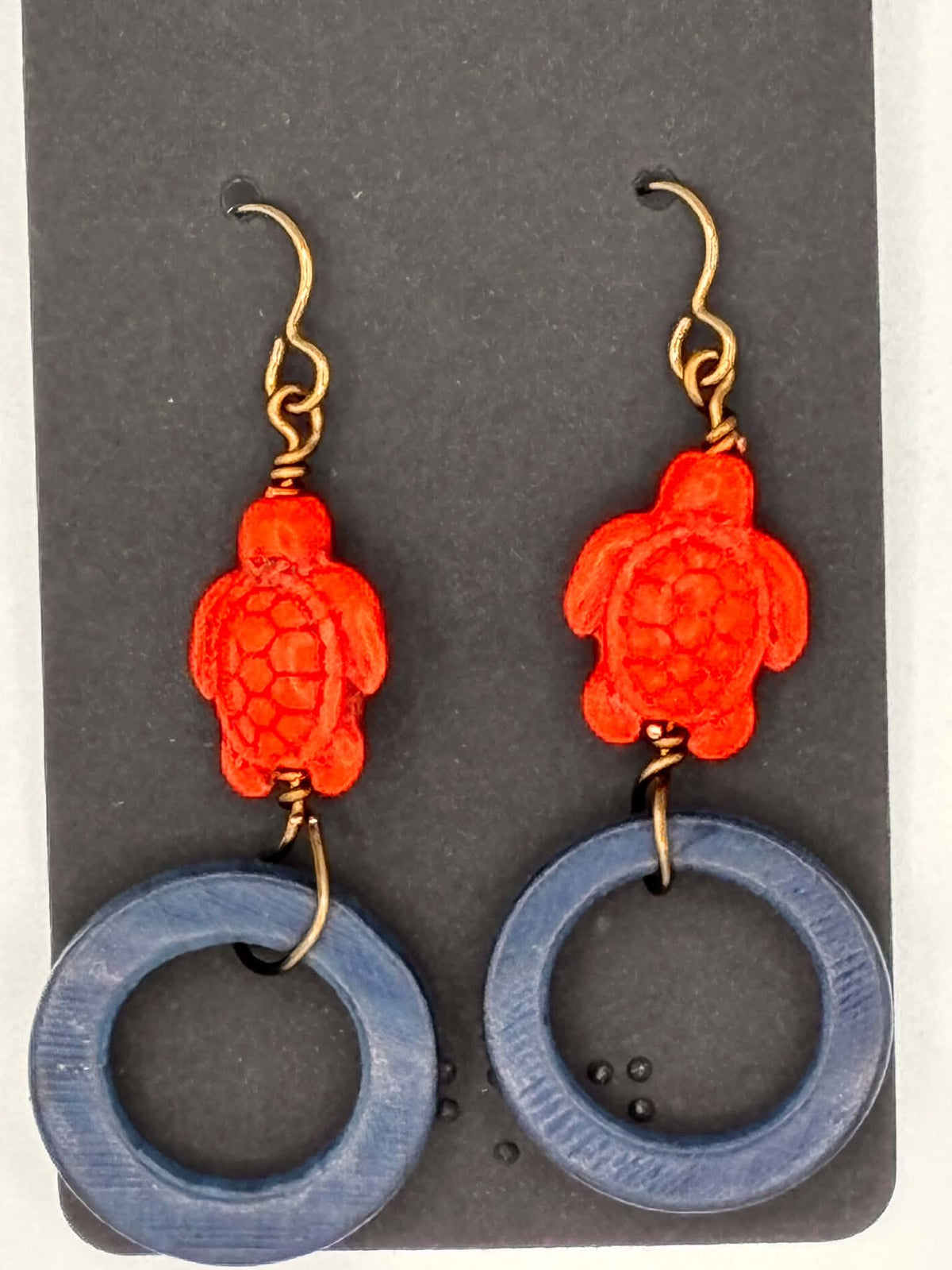 Red Turtle Earrings