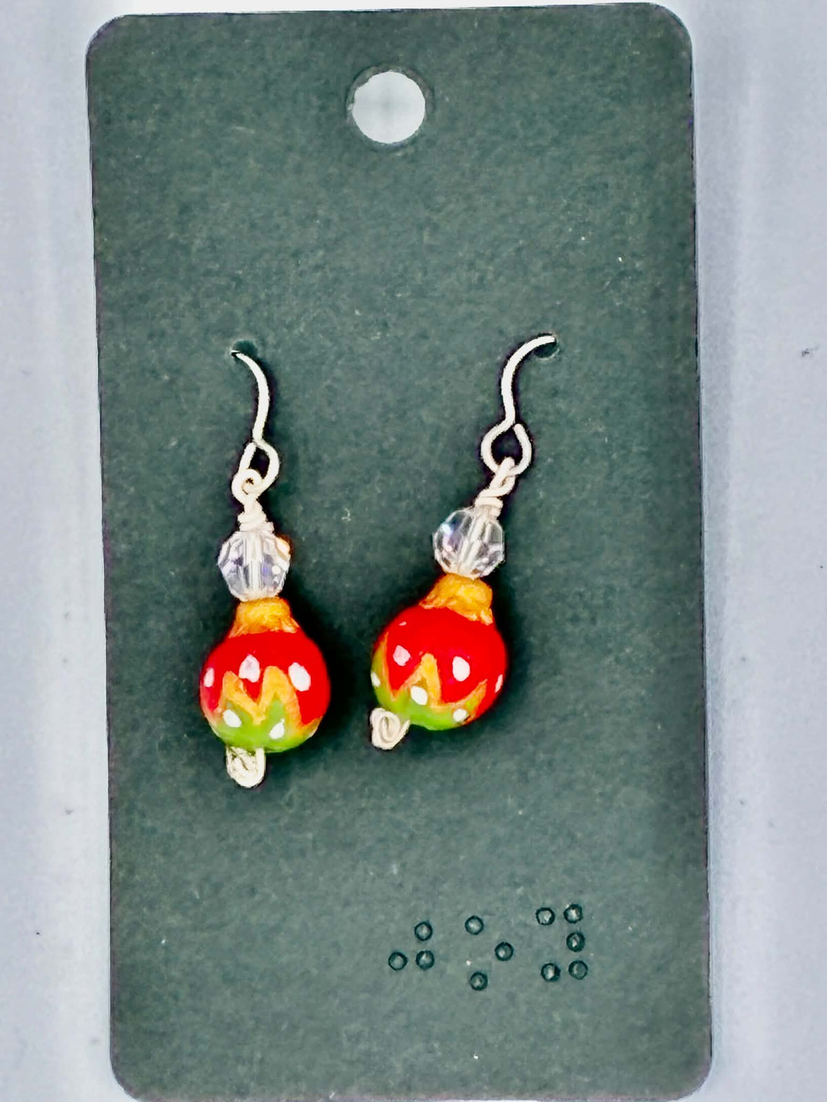 Red And Green Christmas Ornament Earrings