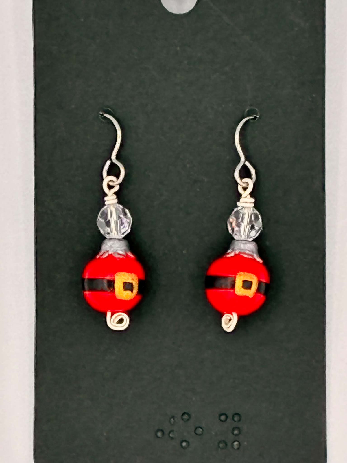 Santa Belt Ornament Earrings