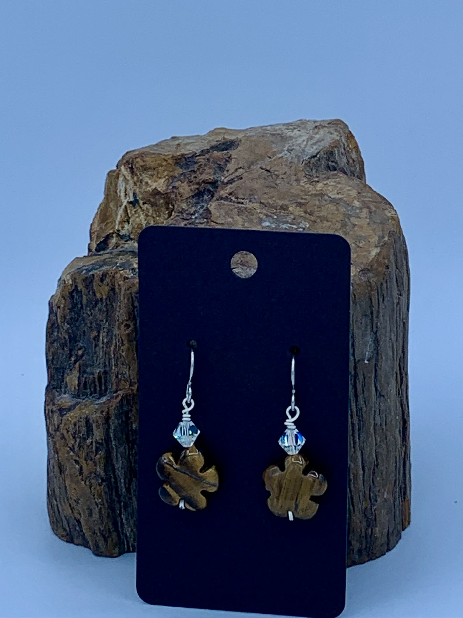 Tigers Eye Flower Earrings