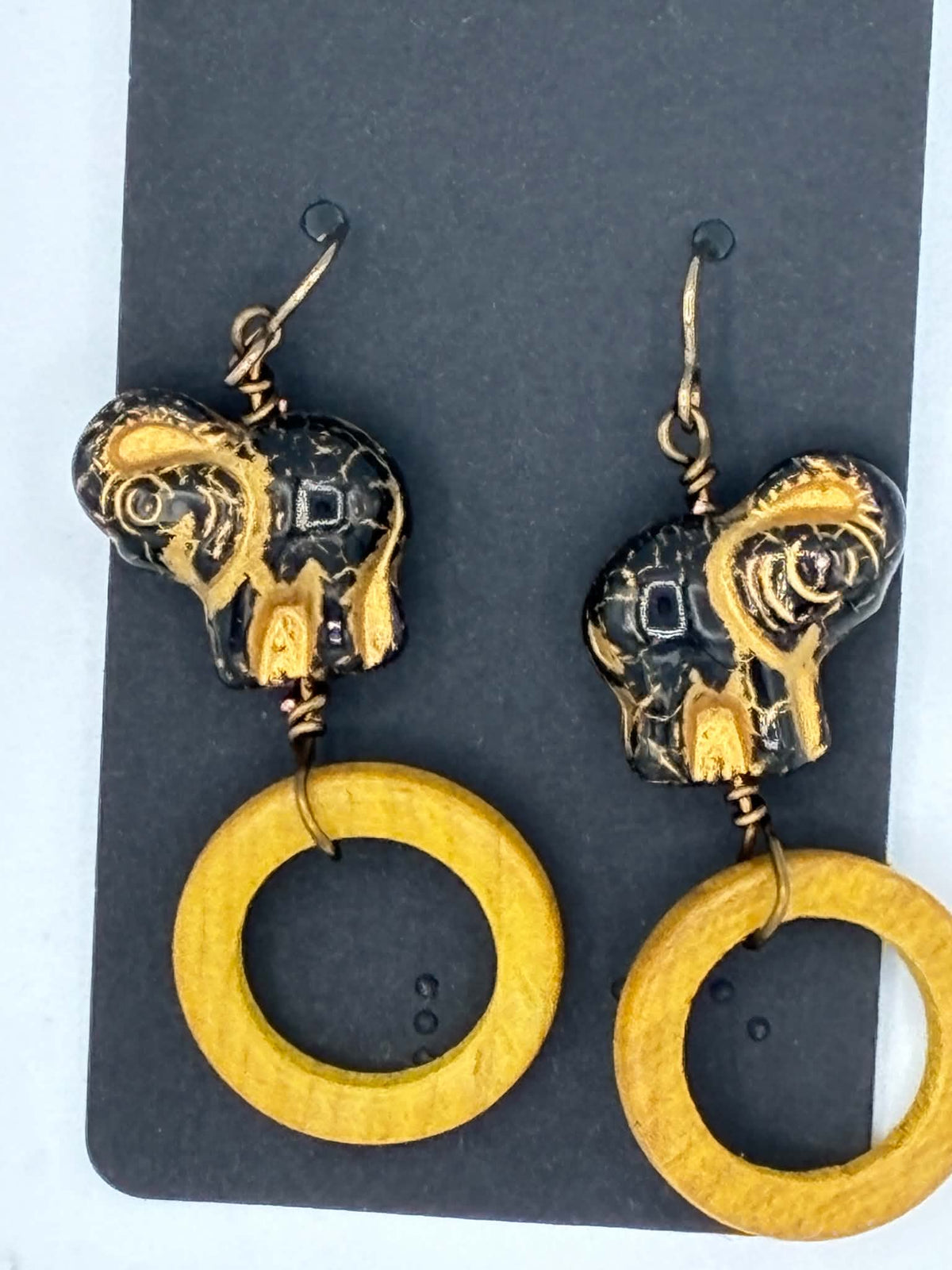Yellow Elephant Earrings