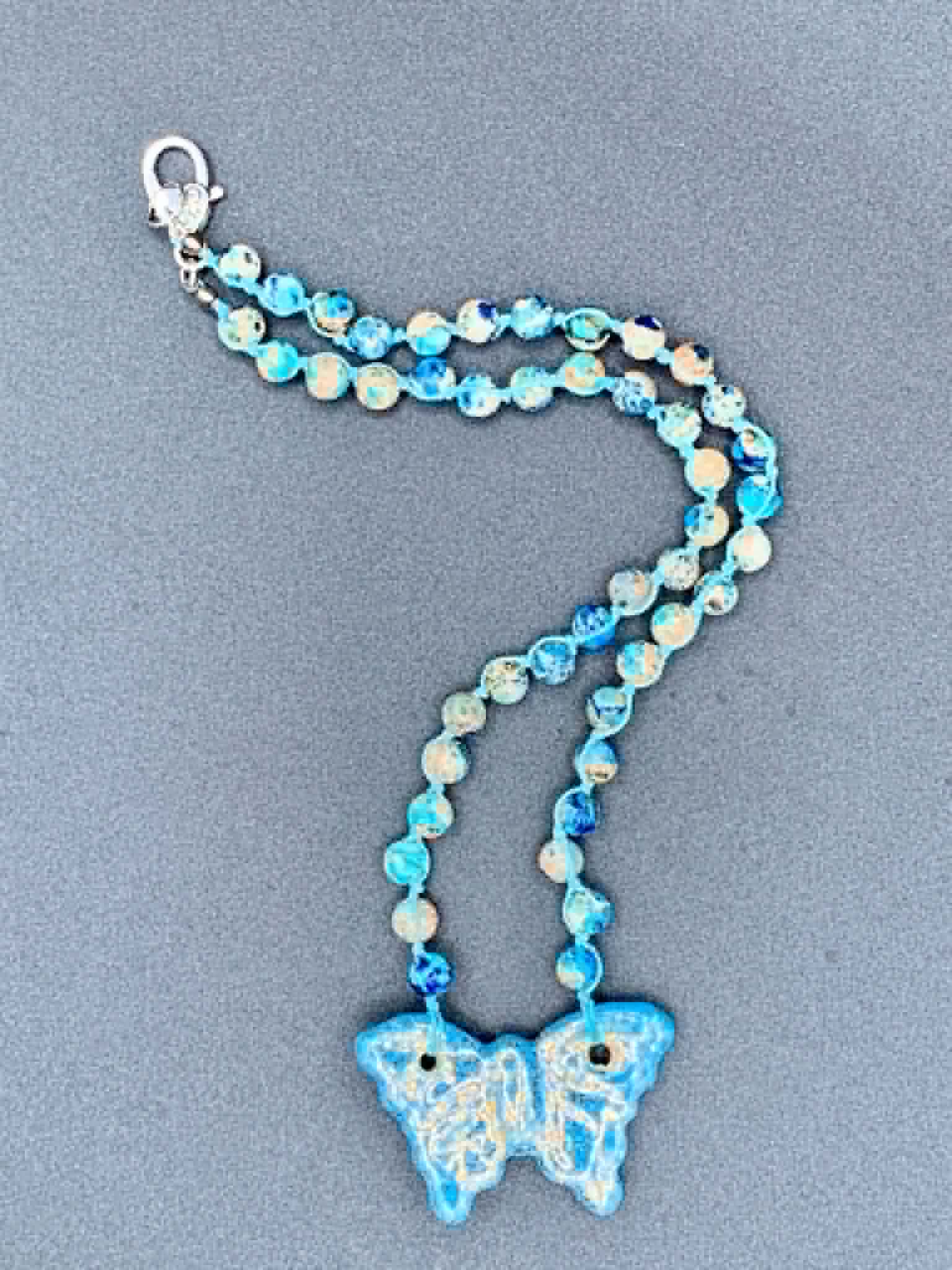 Blue Butterfly Necklace #1