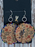 Brown, Blue, and Green Leaf Cork Earrings