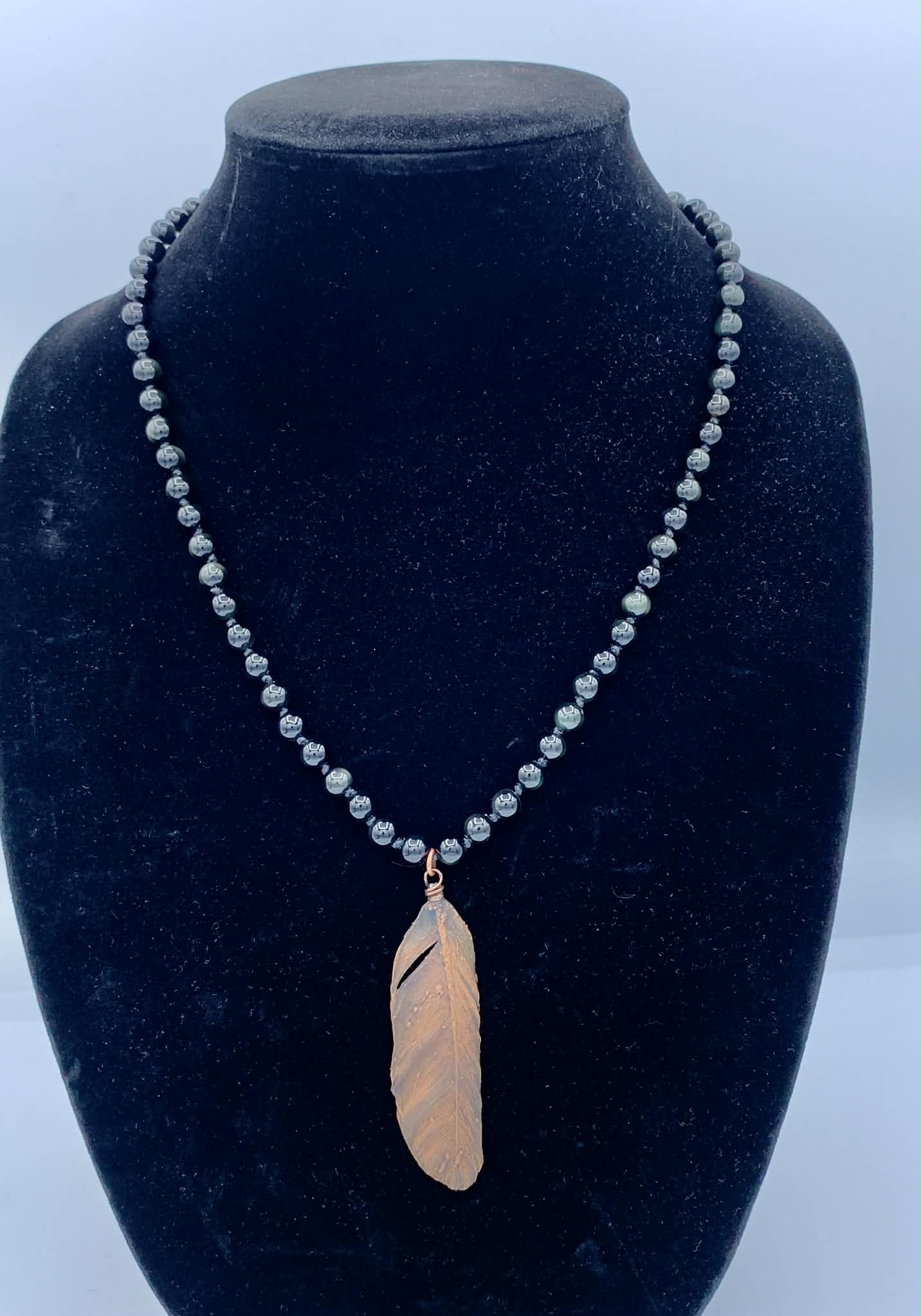 Copper Feather Necklace