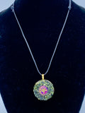 Dragonfly Circle Mosaic Pendant