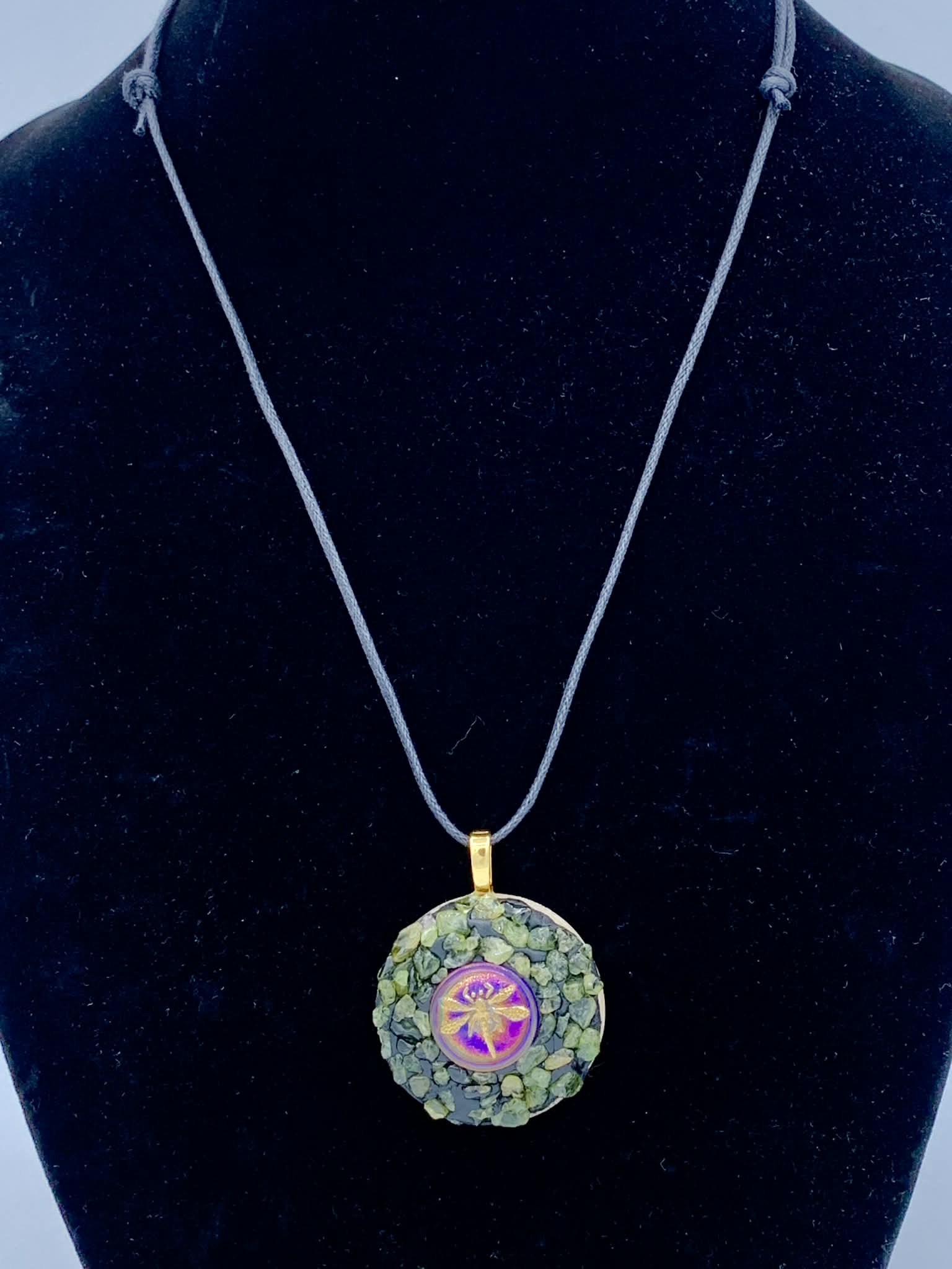 Dragonfly Circle Mosaic Pendant