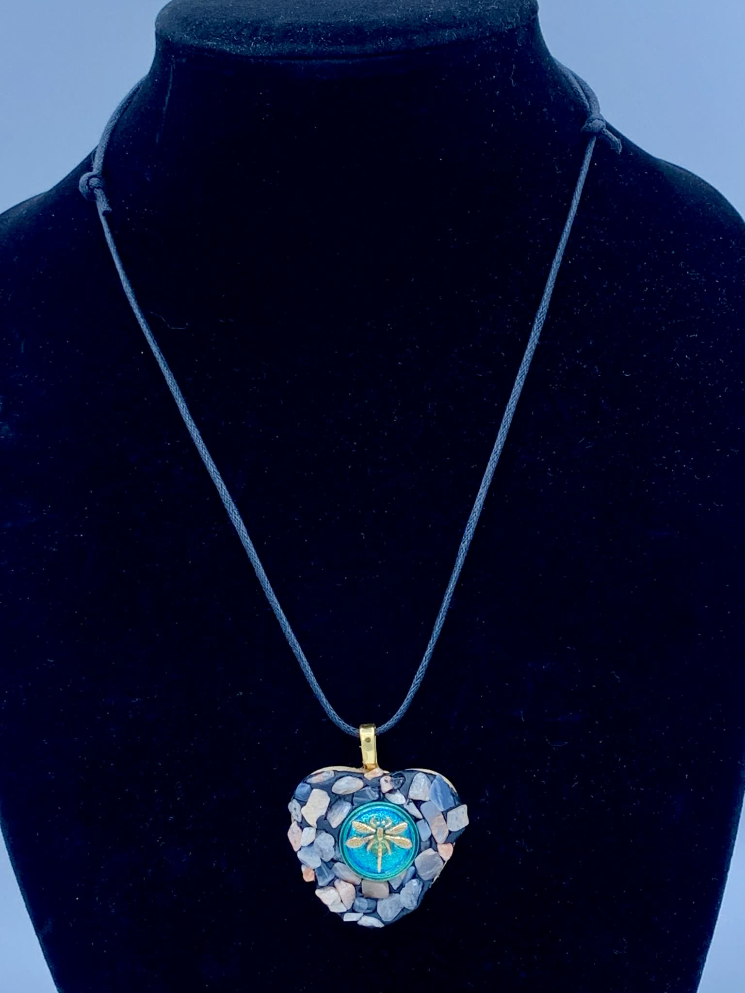 Dragonfly Heart Mosaic Pendant