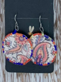 Orange Paisley Cork Earrings