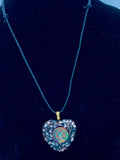 Peacock Heart Mosaic Pendant