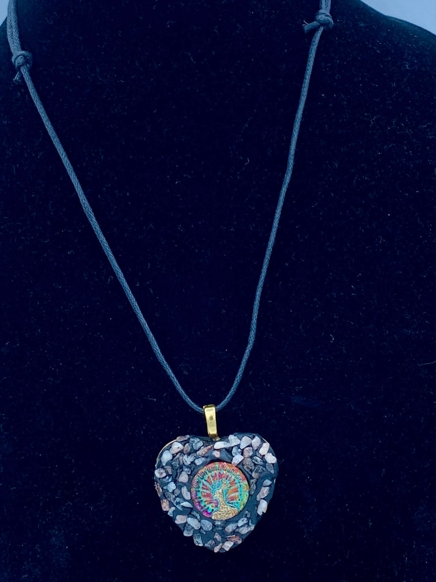 Peacock Heart Mosaic Pendant