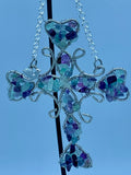 Rainbow Fluorite Hanging Cross