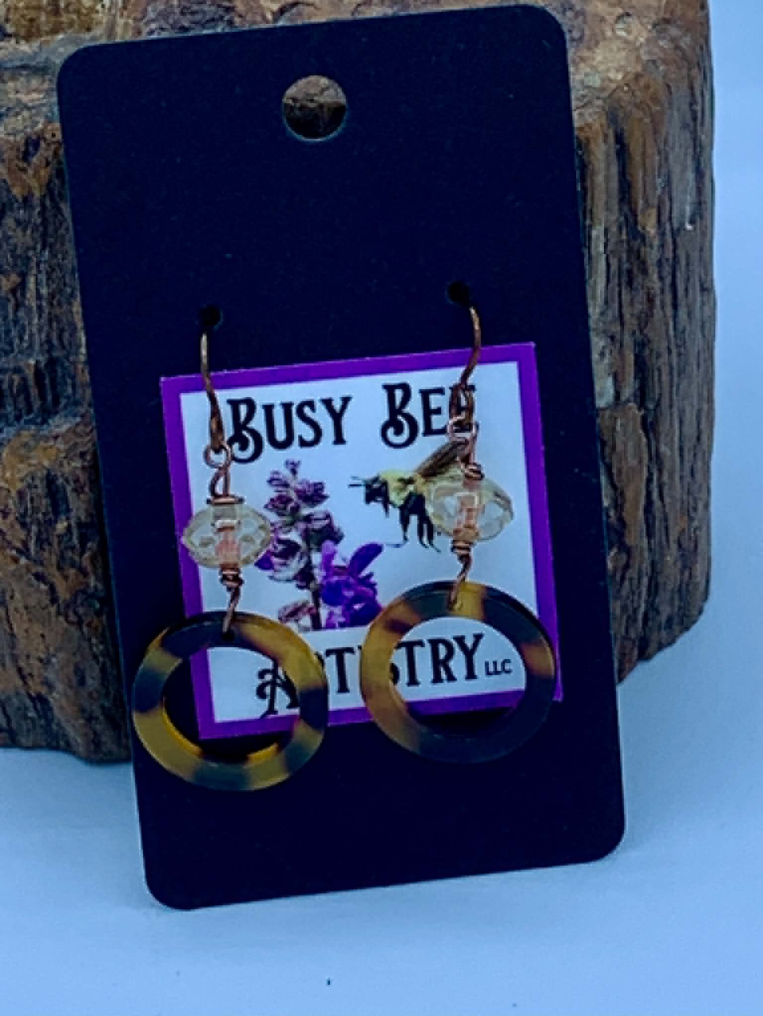 Tortoise Shell Donut Earrings