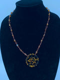 Tortoise Shell Floral Mandala Necklace