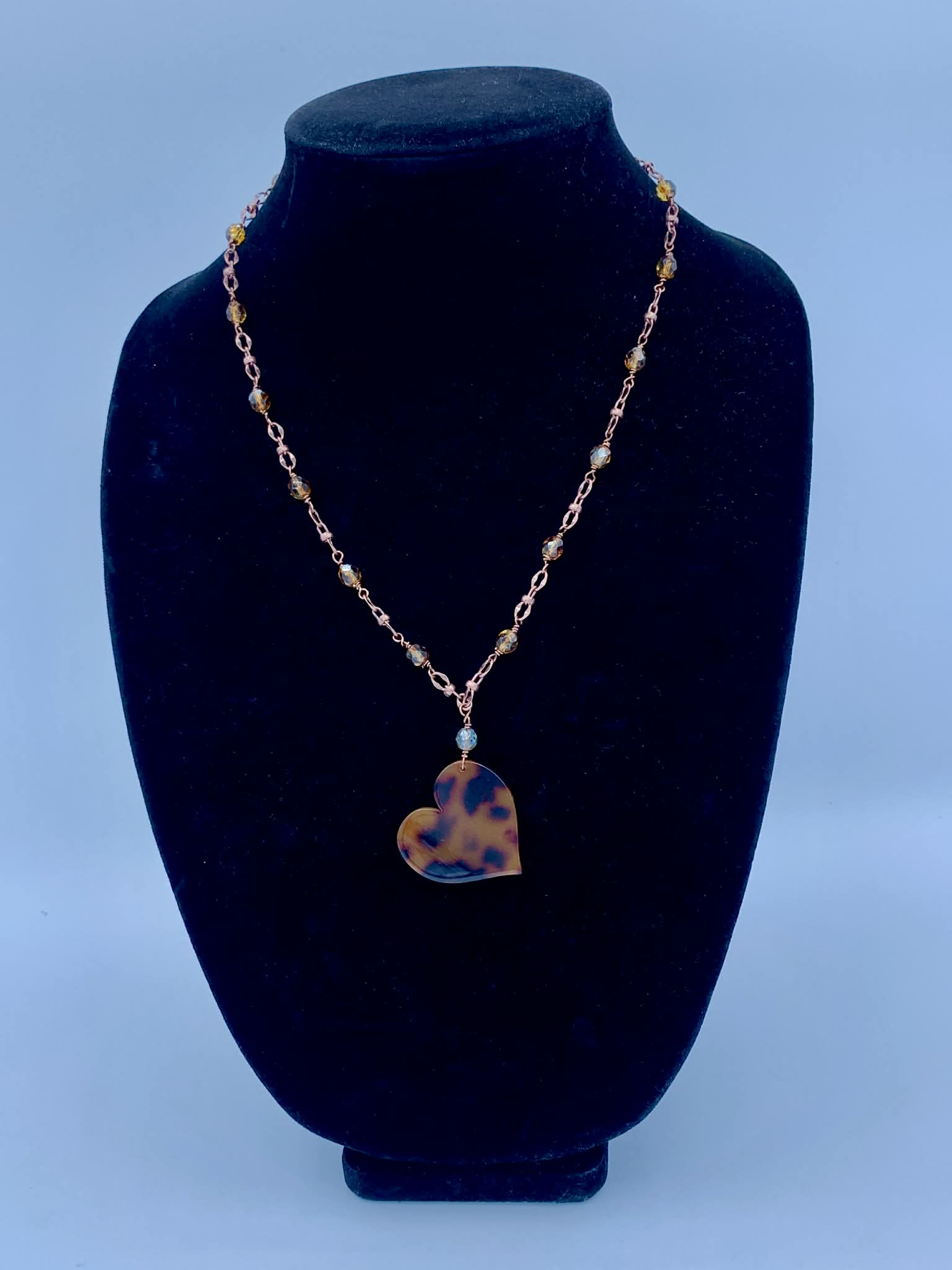tortoise shell Heart Necklace