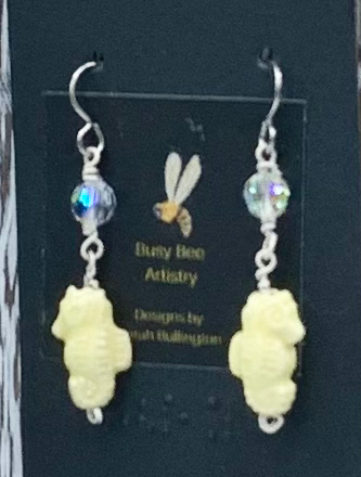 Yellow Seahorse Earrings